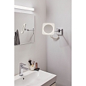 Paulmann mirror with lighting JORA LED square, with switch, with jointed arm, CCT Switch, with plug IP44, chrome, white 