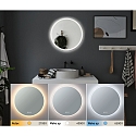 Paulmann mirror with lighting MIRRA LED � 60CM round, CCT Switch, with touch dimmer, with heating function IP44, white matt dimmable