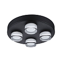 Paulmann ceiling luminaire KAME � 250MM 4 flames, round, switchable IP44, mat, signal black 