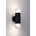 Paulmann wall luminaire KAME DOUBLE 2 flames, cylindrical, switchable IP44, mat, signal black 