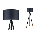 Paulmann Paulmann Floor lamp Neordic Rurik 1 flame with fabric shade gray/wood