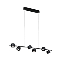 Paulmann pendant luminaire PURIC PANE I 6 flames, rotatable, tiltable IP20, black dimmable