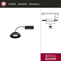 Paulmann recessed luminaire SORMUS round, set of 1 IP65, black matt  6,5W 560lm 3000K 100� 100� CRI >80