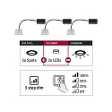 Paulmann LED lamp COIN NOVA PLUS set of 3 Coin 6W 470lm 2700K 100� CRI >80 dimmable