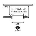Paulmann Set of 3 Recessed luminaire CHOOSE, fixed, IP44, 230V, max. 3x 10W �5.1cm, iron brushed
