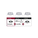 Set of 3 Recessed luminaire CHOOSE, fixed, IP44, 230V, max. 3x 10W �5.1cm, chrome