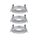 Set of 3 Recessed luminaire CHOOSE, fixed, IP44, 230V, max. 3x 10W �5.1cm, alu turned