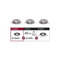 Set of 3 Recessed luminaire CHOOSE, swivelling, IP23, 230V, max. 3x 10W �5.1cm, iron brushed