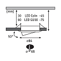 Paulmann Set of 3 Recessed luminaire CHOOSE, swivelling, IP23, 230V, max. 3x 10W �5.1cm, iron brushed