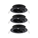 Paulmann Set of 3 Recessed luminaire CHOOSE, swivelling, IP23, 230V, max. 3x 10W �5.1cm, black matt