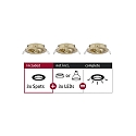 Set of 3 Recessed luminaire CHOOSE, swivelling, IP23, 230V, max. 3x 10W �5.1cm, brass brushed