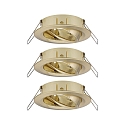 Paulmann Set of 3 Recessed luminaire CHOOSE, swivelling, IP23, 230V, max. 3x 10W �5.1cm, brass brushed