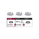 Set of 3 Recessed luminaire CHOOSE, sivelling, IP23, 230V, max. 3x 10W �5.1cm, alu turned