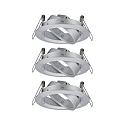 Set of 3 Recessed luminaire CHOOSE, sivelling, IP23, 230V, max. 3x 10W �5.1cm, alu turned