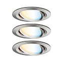 recessed luminaire NOVA PLUS COIN TW LED round, swivelling, set of 3, tunable white, ZigBee controllable IP23