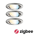 Paulmann recessed luminaire NOVA PLUS COIN TW LED round, swivelling, set of 3, tunable white, ZigBee controllable IP23