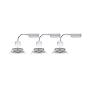 Paulmann recessed luminaire NOVA PLUS COIN LED round, swivelling, set of 3, RGBW, ZigBee controllable IP23, brushed iron dimmable 7