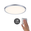 Paulmann LED Recessed Panel AERO VariFit DIM, round, IP44, � 23cm, 18W 3000K, 3-step dimmable, chrome matt