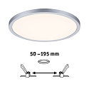 Paulmann LED Recessed Panel AERO VariFit DIM, round, IP44, � 23cm, 18W 3000K, 3-step dimmable, chrome matt