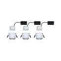 Paulmann recessed luminaire GIL COIN LED round, rigid, set of 3 IP44, brushed iron, white matt dimmable 470lm 2700K CRI >80