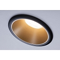 Paulmann recessed luminaire COLE round, rigid, set back GU10 IP23, gold, black matt dimmable CRI >80