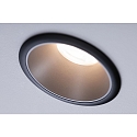 Paulmann recessed luminaire COLE round, rigid, set back GU10 IP23, black matt, silver dimmable CRI >80