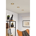 Recessed spot LED COLE IP44, fixed, incl. LED COIN Module, 230V, 6.5W 2700K460lm 100�, 3-step dimmable, black / gold matt