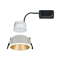 Paulmann Recessed spot LED COLE IP44, fixed, incl. LED COIN Module, 230V, 6.5W 2700K460lm 100�, 3-step dimmable, white / gold matt