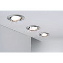 Paulmann recessed luminaire BASE swivelling, set of 3, switchable GU10 IP20, brushed iron  15W 350lm 3000K 100� 100� CRI >80