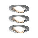 recessed luminaire BASE COIN swivelling, set of 3, switchable IP20, brushed iron  15W 370lm 3000K 100� 100� CRI > 80