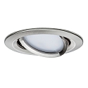 Paulmann recessed luminaire NOVA COIN LED round, swivelling IP23, brushed iron  460lm 2700K 100� 100� CRI >80