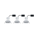 Paulmann recessed luminaire NOVA COIN LED round, swivelling, set of 3 IP23, chrome  19,5W 460lm 2700K 100� 100� CRI >80