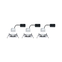 Paulmann recessed luminaire NOVA COIN LED round, rigid, set of 3 IP44, chrome  460lm 2700K 100� 100� CRI >80