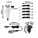 Paulmann Paulmann Plug&Shine set of 5 Recessed luminaire MicroPen II IP67 3000K 5x0,22W stainless steel, incl. transformer