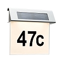 LED House number luminaire SPECIAL LINE LED Solar lamp, IP44, 1x0,2W, stainless steel/white