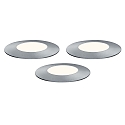 Paulmann Paulmann Plug&Shine set of 3 Floor recessed luminaire Floor Mini IP65 3x2,5W 55mm silver, 3000K set of 3