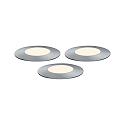 Paulmann Paulmann Plug&Shine set of 3 Floor recessed luminaire Floor Mini IP65 3x2,5W 55mm silver, 3000K set of 3