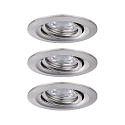 Set of 3 LED Recessed luminaire NOVA MINI with Module COIN, swivelling, iron brushed