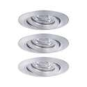 Paulmann Set of 3 LED Recessed luminaire NOVA MINI with Module COIN, swivelling, alu turned