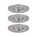 Set of 3 LED Recessed luminaire NOVA MINI with Module COIN, IP44, fixed, iron brushed