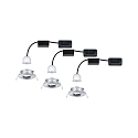 Paulmann Set of 3 LED Recessed luminaire NOVA MINI with Module COIN, IP44, fixed, chrome
