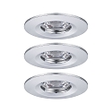 Paulmann Set of 3 LED Recessed luminaire NOVA MINI with Module COIN, IP44, fixed, chrome