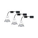 Paulmann Set of 3 LED Recessed luminaire NOVA MINI with Module COIN, IP44, fixed, alu turned