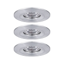 Paulmann Set of 3 LED Recessed luminaire NOVA MINI with Module COIN, IP44, fixed, alu turned