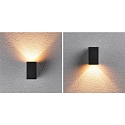 Paulmann outdoor wall luminaire FLAME UP OR DOWN 1 flame, square, switchable, insect friendly IP44, anthracite 
