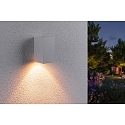 Paulmann outdoor wall luminaire FLAME UP OR DOWN 1 flame, square, switchable, insect friendly IP44, white 