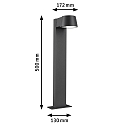 Paulmann bollard light CAPEA switchable, insect friendly IP44, anthracite 