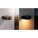 Paulmann solar wall luminaire EILEEN PIR round, with switch, with motion detector IP44, black 