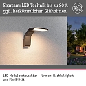 Paulmann outdoor wall luminaire ZERENA with sensor, insect friendly, sea-air resistant IP44, anthracite 