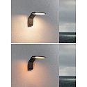 Paulmann outdoor wall luminaire ZERENA with sensor, insect friendly, sea-air resistant IP44, anthracite 